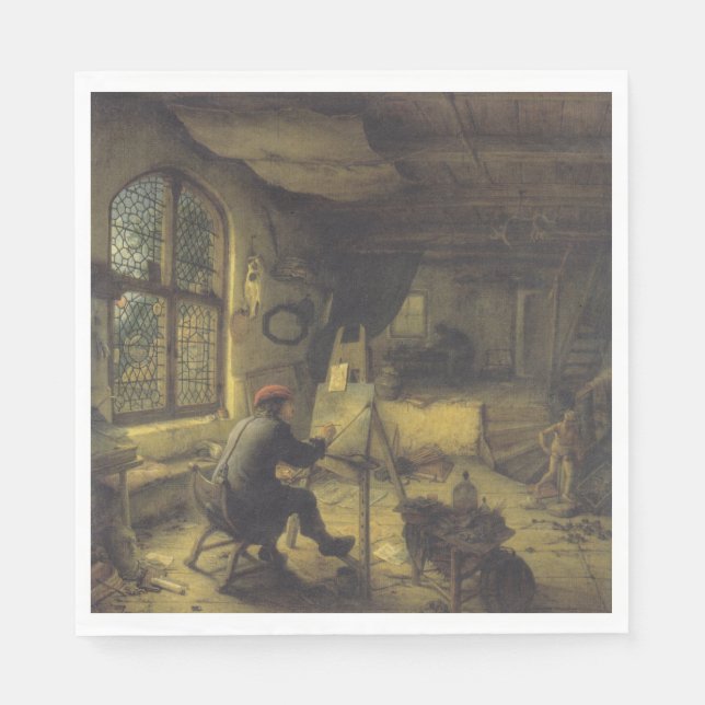 Painter i sin workshop (Artists Studio) Pappersservett (Framsidan)