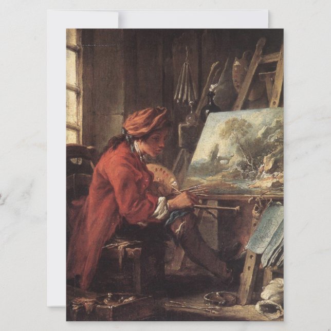 Painter in Hans Studio (av François Boucher) Kort (Framsida)
