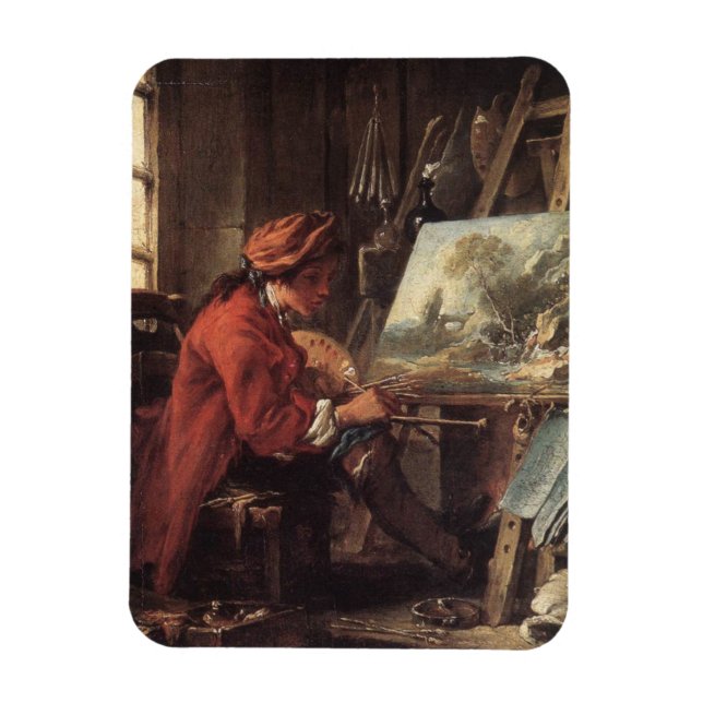 Painter in Hans Studio (av François Boucher) Magnet (Vertikal)