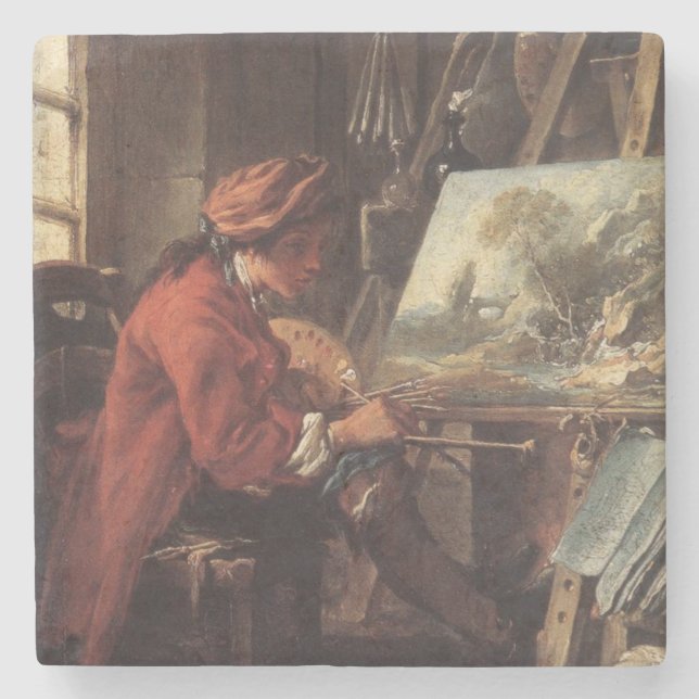 Painter in Hans Studio (av François Boucher) Stenunderlägg (Framsidan)