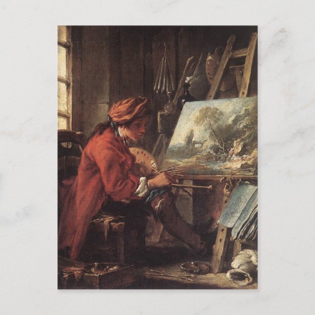 Painter in his Studio - François Boucher Vykort (Framsida)