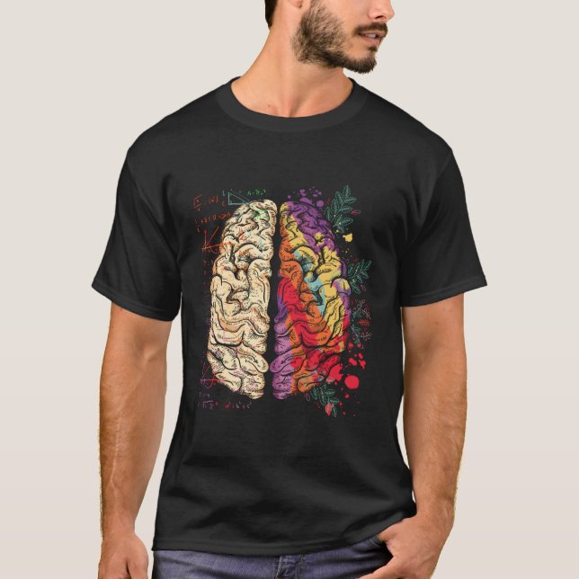 Painter Neuroscience Colorful Hu Brain T Shirt (Framsida)