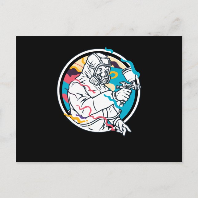 Painter Paint Spray Gun Vykort (Framsida)