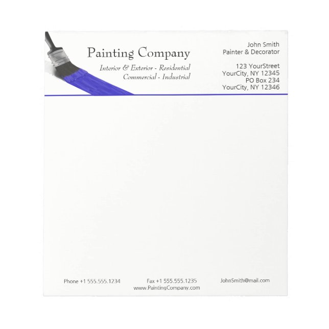 Painter Painter Service Company Push Blue Anteckningsblock (Framsida)
