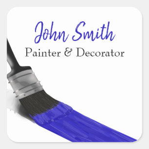 Painter Painter Service Company Push Blue Fyrkantigt Klistermärke