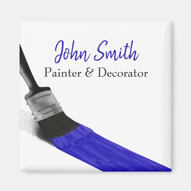 Painter Painter Service Company Push Blue Magnet (Framsidan)