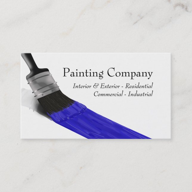 Painter Painter Service Company Push Blue Visitkort (Framsida)
