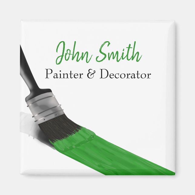 Painter Painter Service Company Push Grönt Magnet (Framsidan)