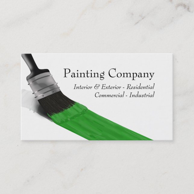 Painter Painter Service Company Push Grönt Visitkort (Framsida)
