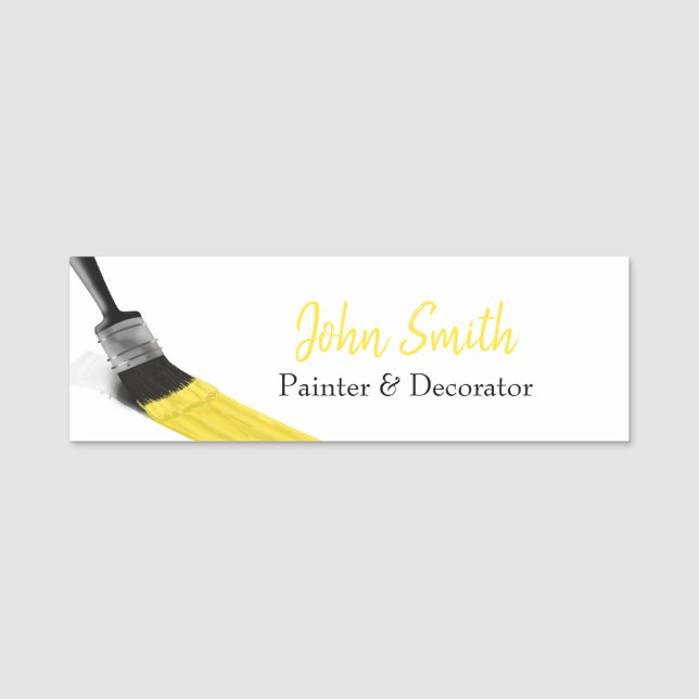Painter Painter Service Company Push Gult Namnbricka (Framsida)