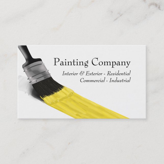 Painter Painter Service Company Push Gult Visitkort (Framsida)