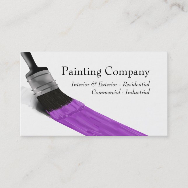 Painter Painter Service Company Push Lila Visitkort (Framsida)