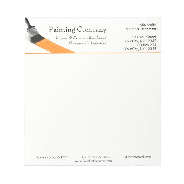 Painter Painter Service Company Push Orange Anteckningsblock (Framsida)