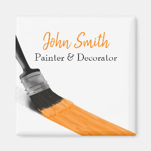 Painter Painter Service Company Push Orange Magnet