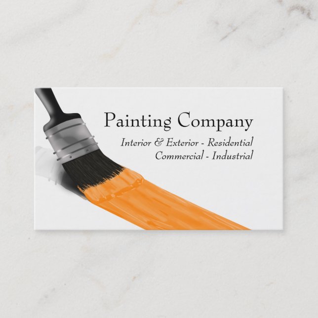 Painter Painter Service Company Push Orange Visitkort (Framsida)