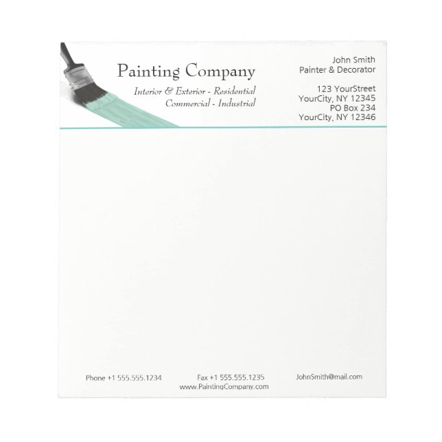 Painter Painter Service Company Push Pastel Mint Anteckningsblock (Framsida)