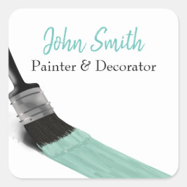 Painter Painter Service Company Push Pastel Mint Fyrkantigt Klistermärke