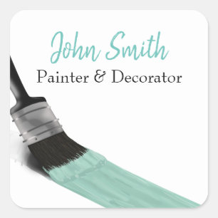 Painter Painter Service Company Push Pastel Mint Fyrkantigt Klistermärke