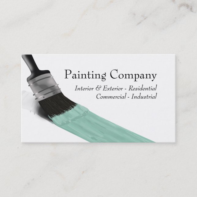 Painter Painter Service Company Push Pastel Mint Visitkort (Framsida)