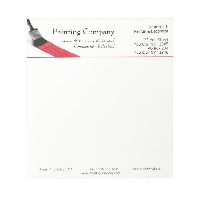 Painter Painter Service Company Push Red Anteckningsblock (Framsida)