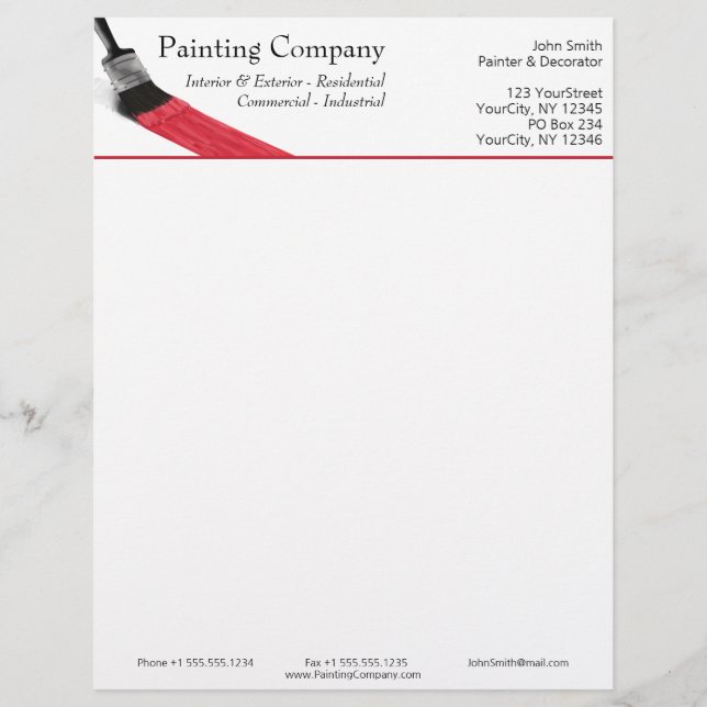 Painter Painter Service Company Push Red Brevhuvud (Framsida)