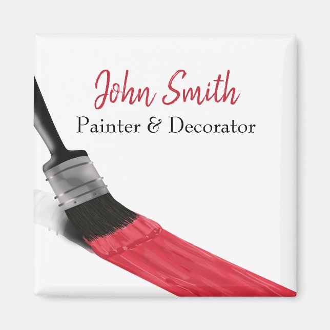 Painter Painter Service Company Push Red Magnet (Framsidan)