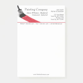 Painter Painter Service Company Push Red Post-it Block