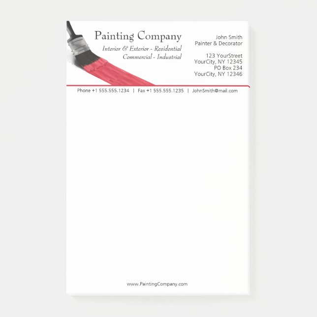 Painter Painter Service Company Push Red Post-it Block (Framsida)