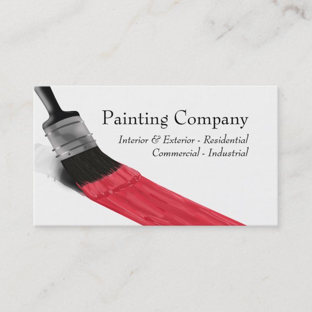 Painter Painter Service Company Push Red Visitkort (Framsida)