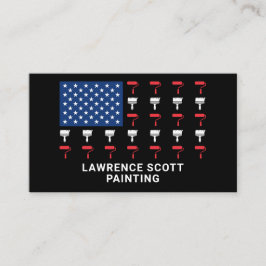 Painter Painting Company American Flagga Patriotic Visitkort