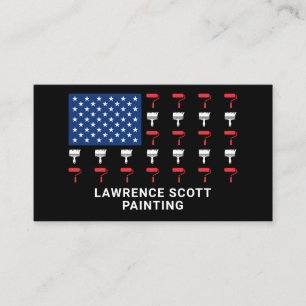 Painter Painting Company American Flagga Patriotic Visitkort