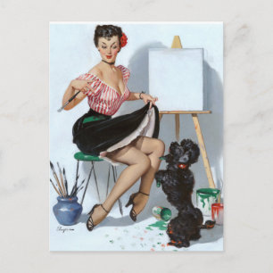Painter Pin Up Vykort