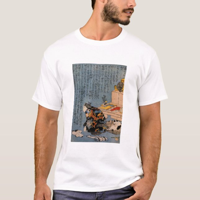 Painter som tycker om Cats, Utagawa Kuniyoshi Tee (Framsida)