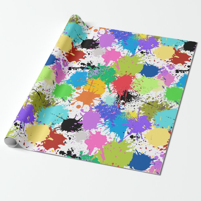 Painter Splatter Artist Gift Wrapping Papper Roll Presentpapper (Utrullad)