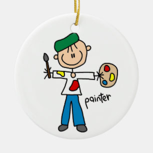 Painter Stick figur Julgransprydnad Keramik