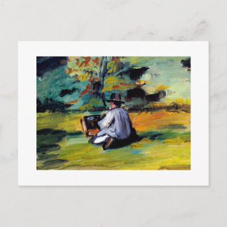 Painter vid Work impressionist art Paul Cezanne Vykort