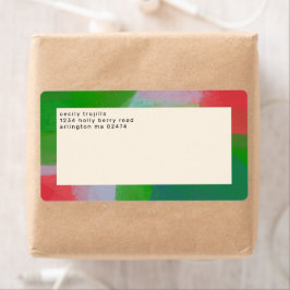 Painterly Abstrakt Art Monogram Red and Grönt Fraktsedel