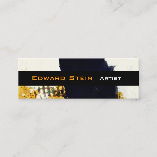 Painterly abstrakt Expressionist för svart Mini Visitkort (Framsida)