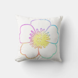 Painterly blomma för pastellfärgad Fauxvattenfärg Kudde