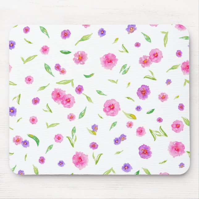 Painterly Blommigt Mouse Pad - Konstnärlig gåva ti Musmatta (Framsidan)