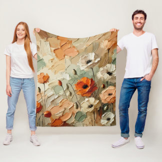 Painterly Bloomscape Fleecefilt