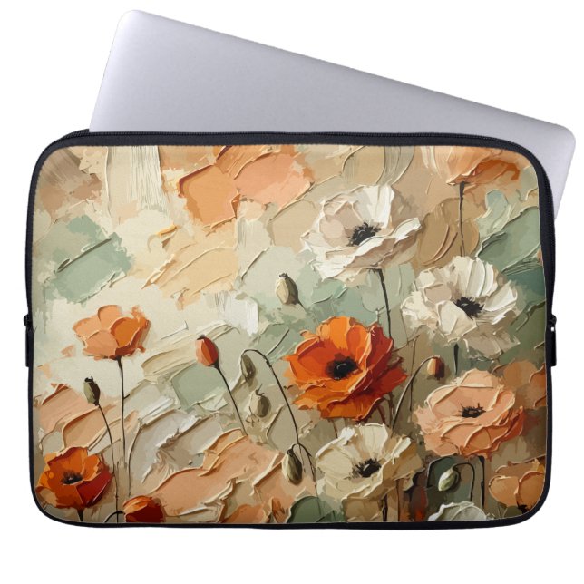 Painterly Bloomscape Laptop Fodral (Framsidan)