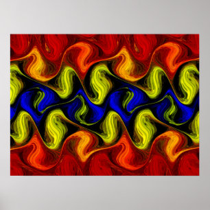 Painterly Fire Abstrakt Poster
