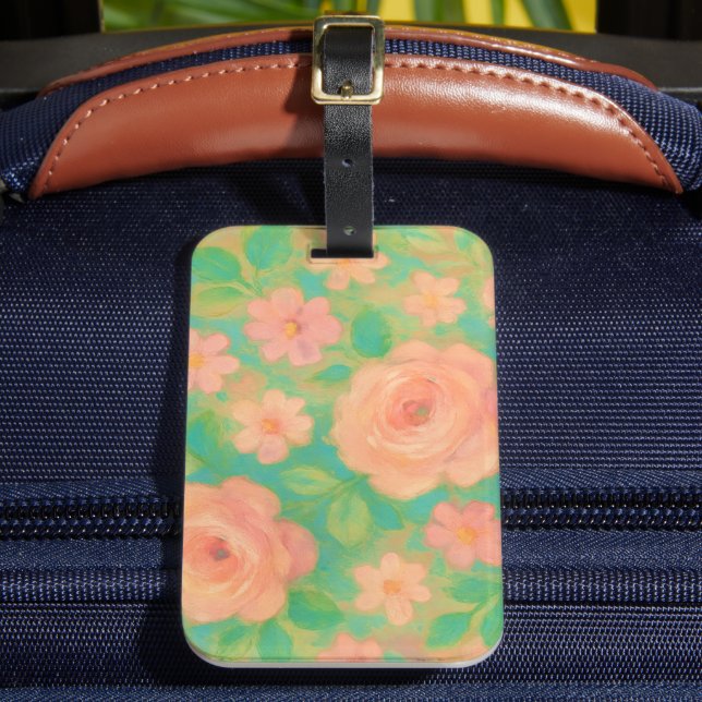 Painterly Floral Rose Pattern Art Bagagebricka (Framsida Insitu 2)