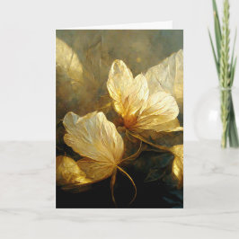 Painterly Golden Löv Greeting Card Kort