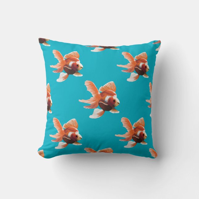 Painterly Goldfish Mönster Anpassningsbar Dekorati Kudde (Framsida)