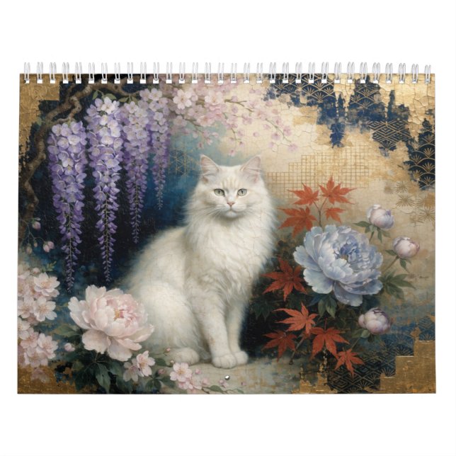 Painterly Hanafuda × Wagara Cat Design Kalender (Omslag)