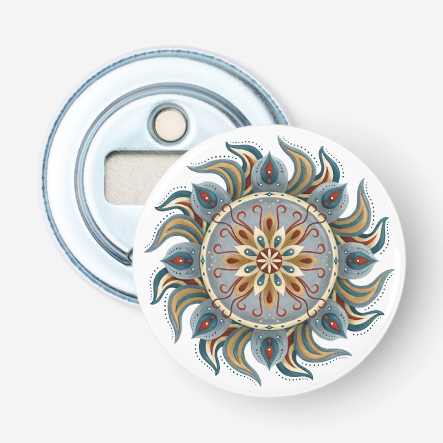 Painterly Mandala Flasköppnare (Framsidan)