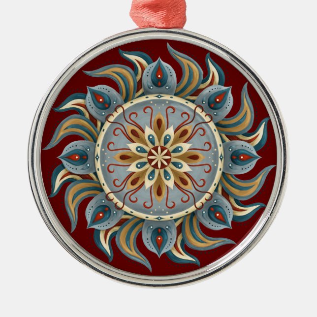 Painterly Mandala Julgransprydnad Metall (Framsidan)