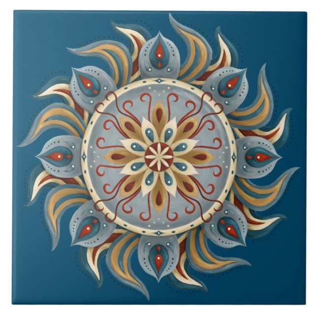 Painterly Mandala Kakelplatta (Framsidan)